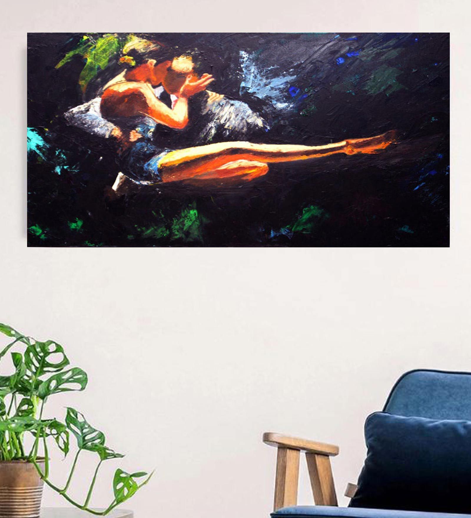 Original Handmade Romantic Posture Oil Painting On Canvas