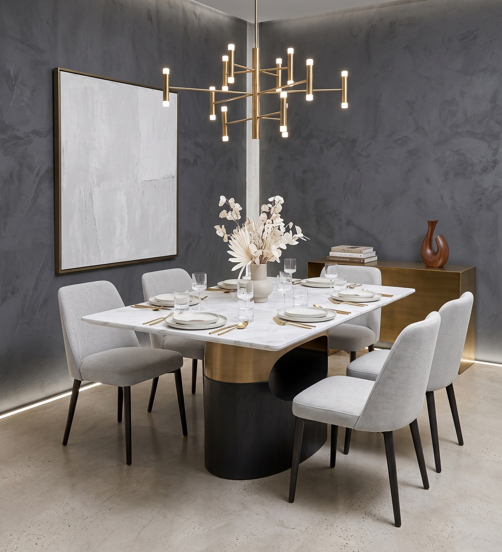 Orin 6 Seater MarbleTop Dining Table