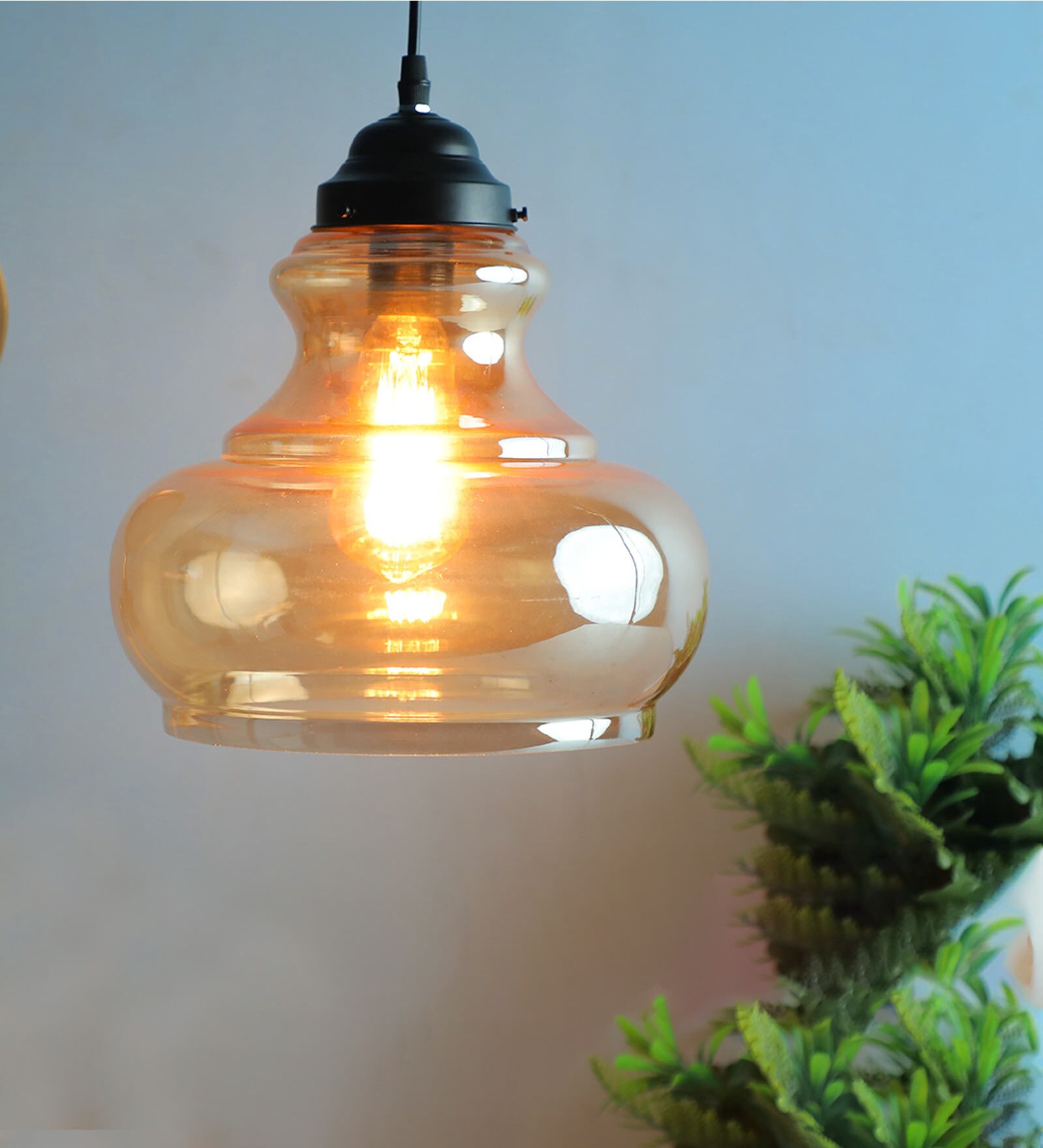 Orinoco Gold Glass Single Hanging Light