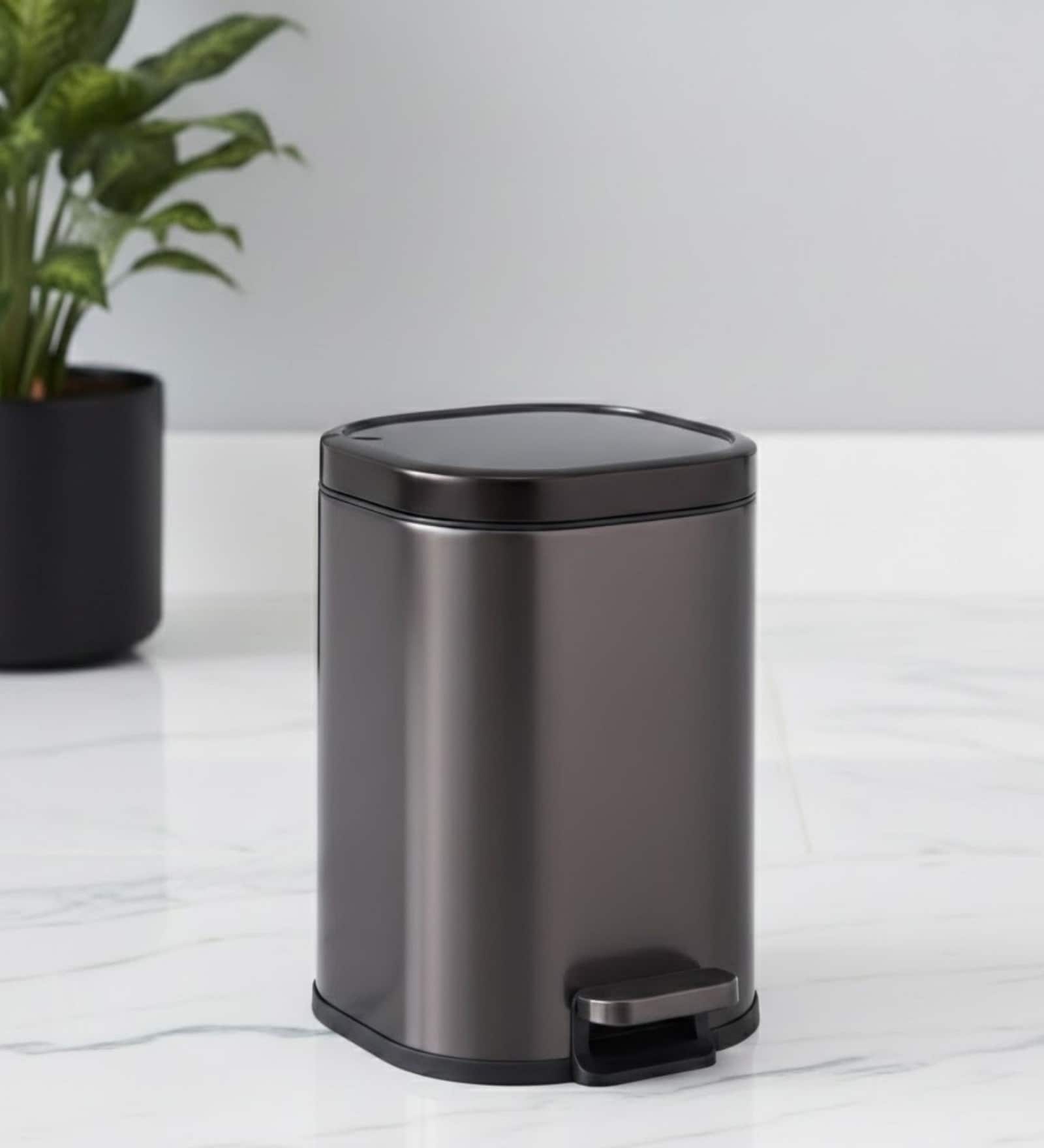 Brown Metal Orlo Trash Bin 6 Ltr