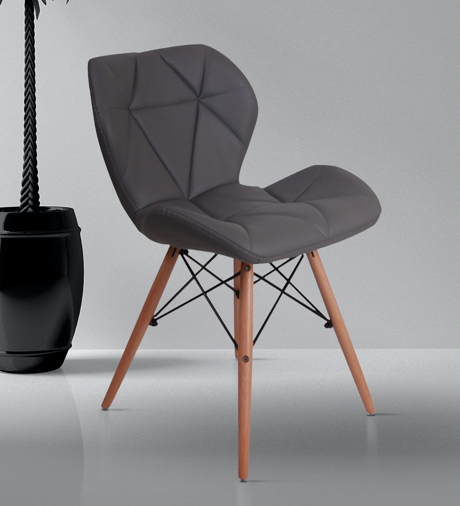 Ormond Eames Leatherette Iconic Chair in Grey Colour