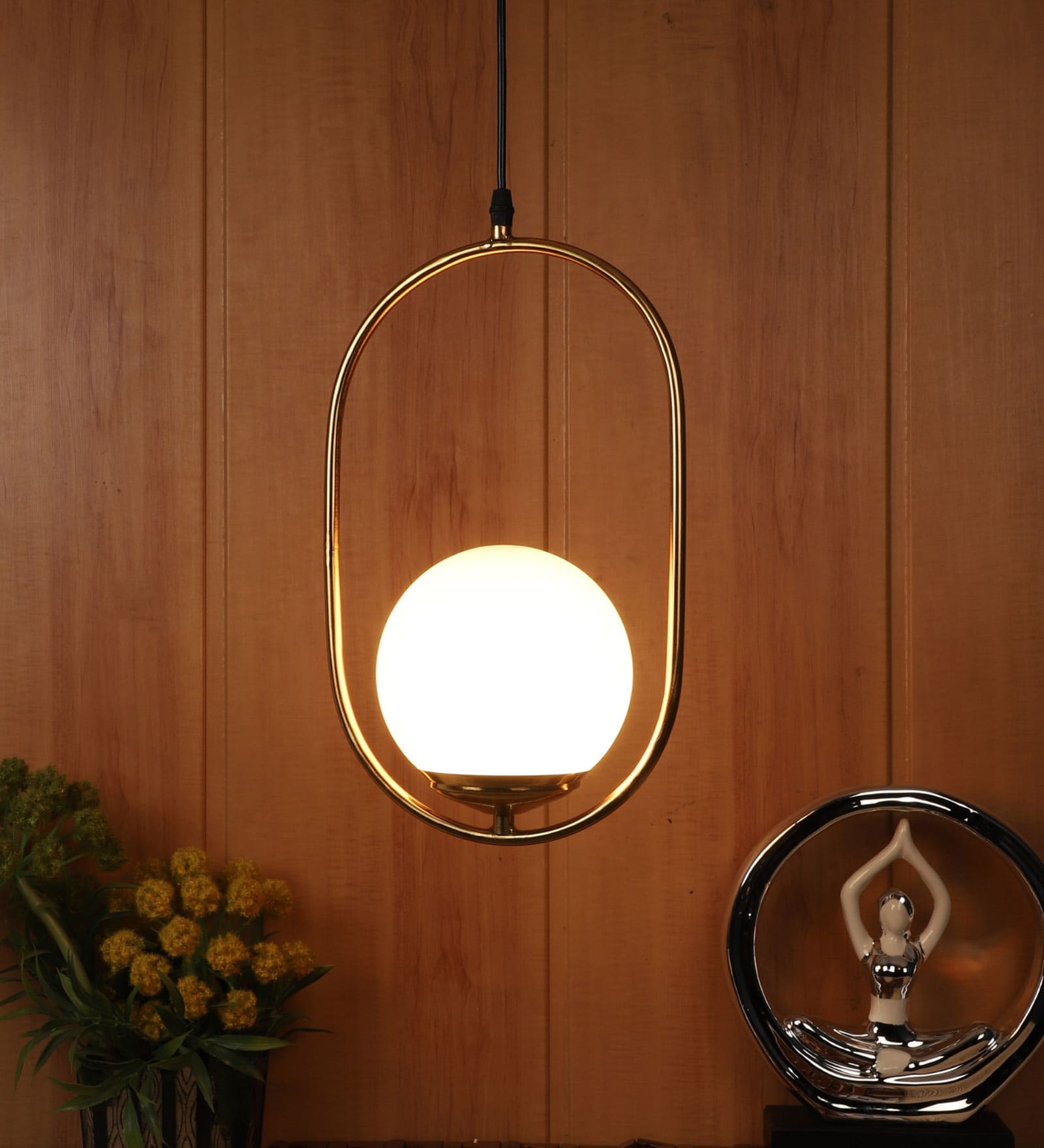 Lenny Oro Gold Metal Hanging Light