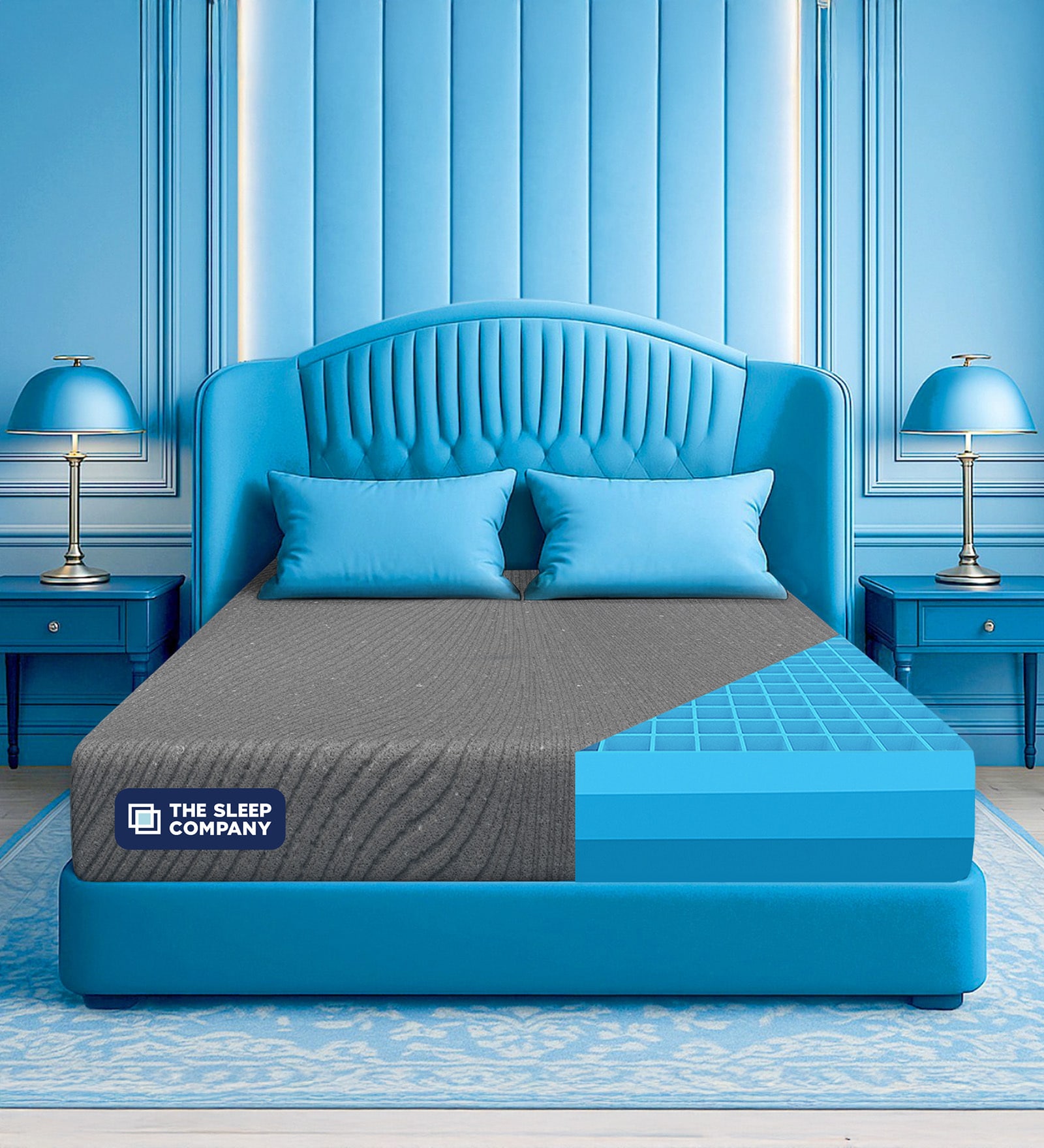 Ortho Grey SmartGrid 8 Inches HR Foam Single Size Mattress with Grid Layer