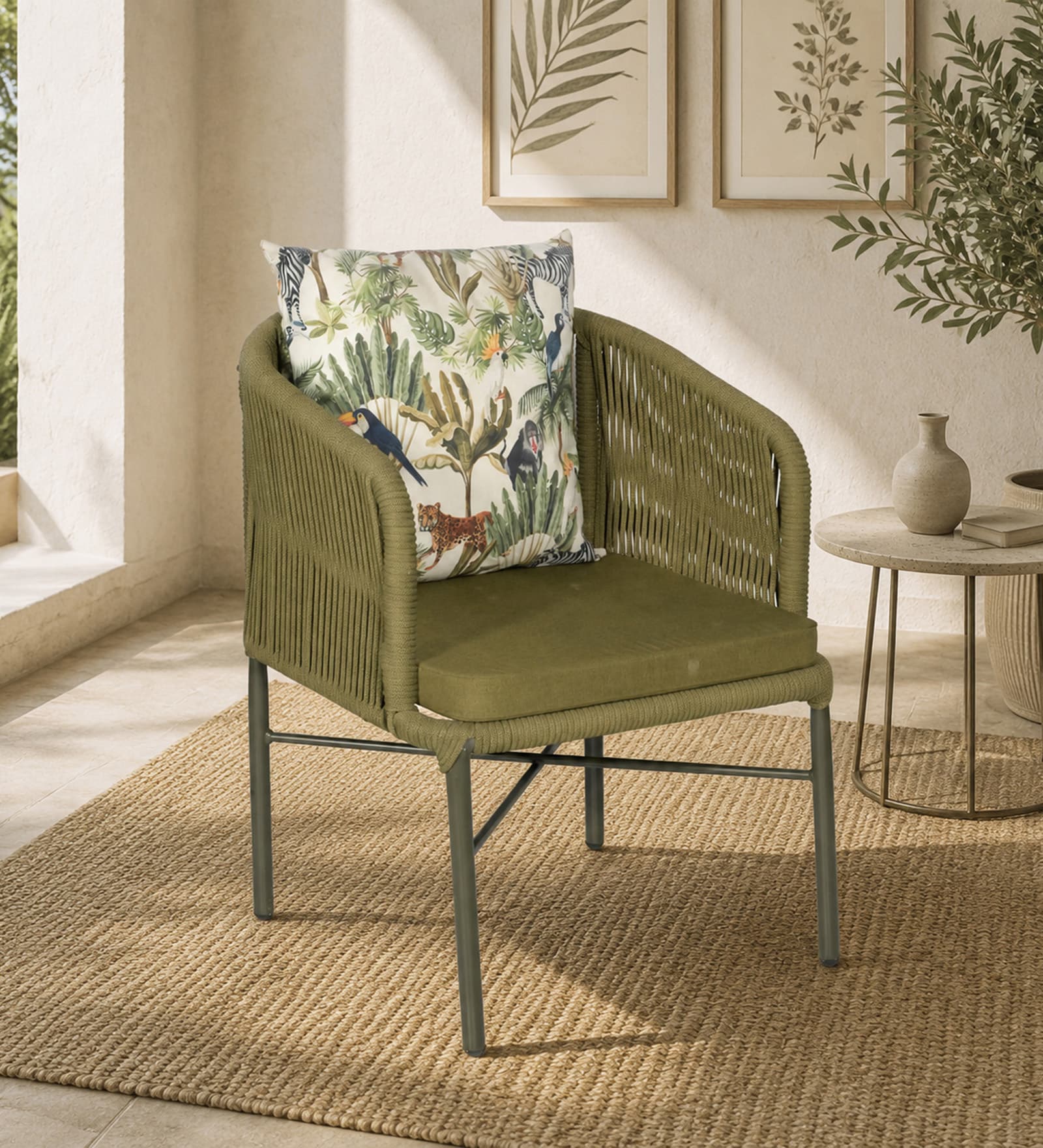 Orvieto Rope Chair in Green Finish
