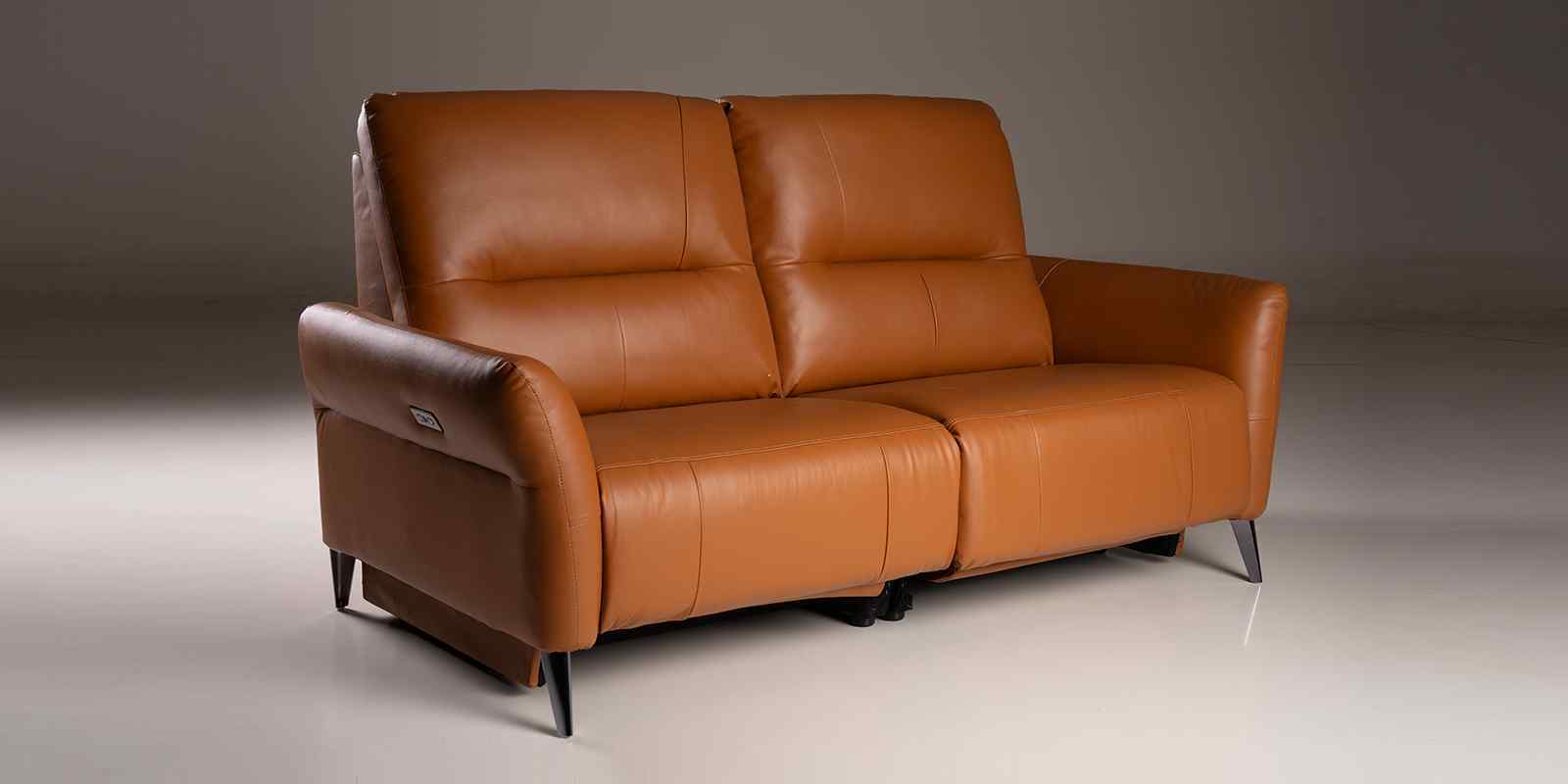 Orchard Motorised 2 Seater Recliners With Type C & USB Port In Brown Color