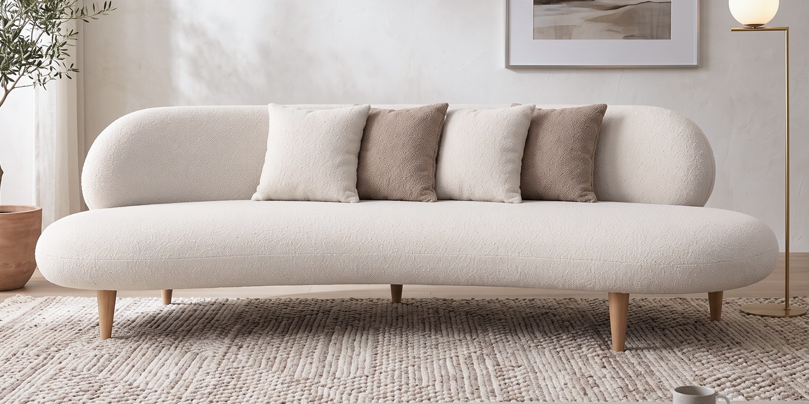 Orien 3 Seater Sofa In Cream Colour