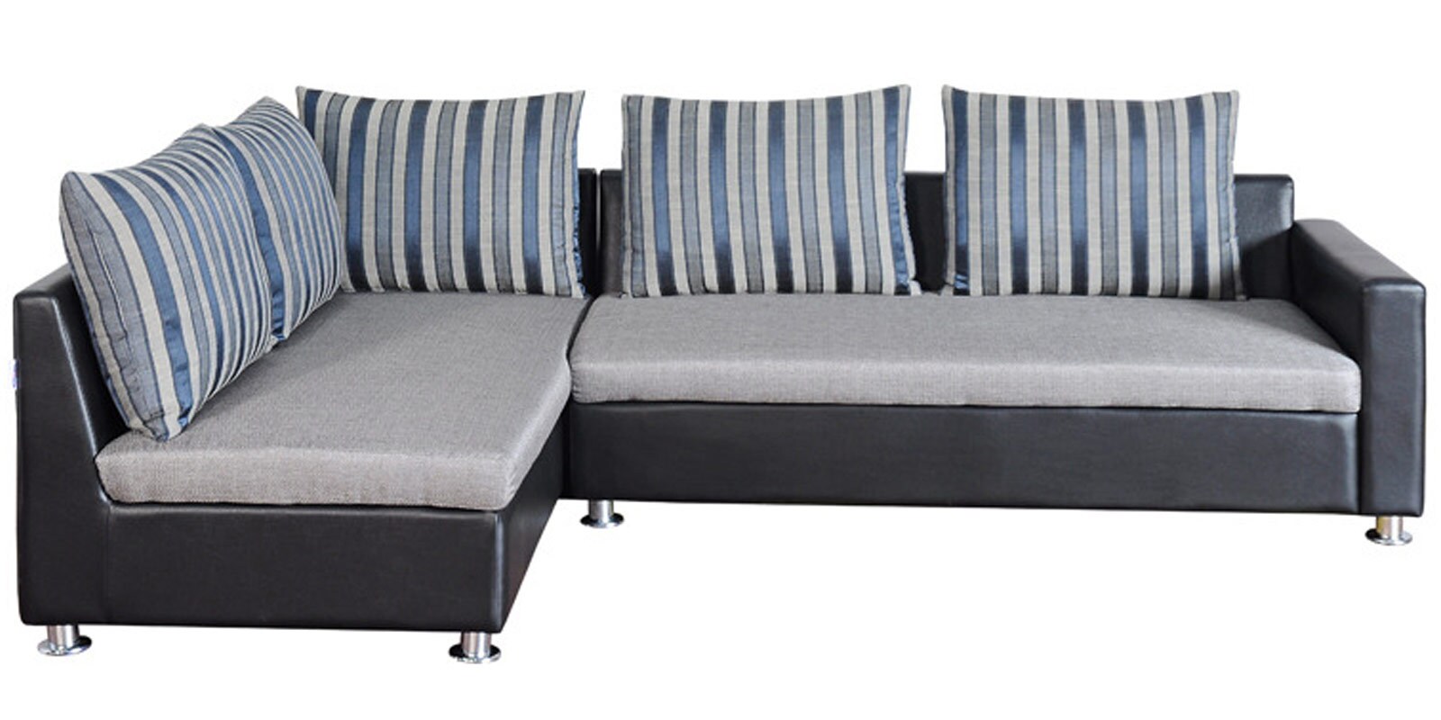 Buy Orlando Grey RHS Sofa Sectional (1 Two Seater Sofa+1 Lounger) by