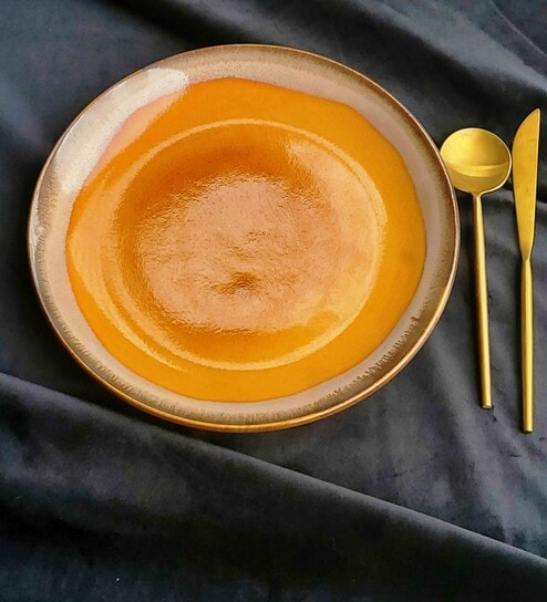 Orange Ceramic Dinner Plate