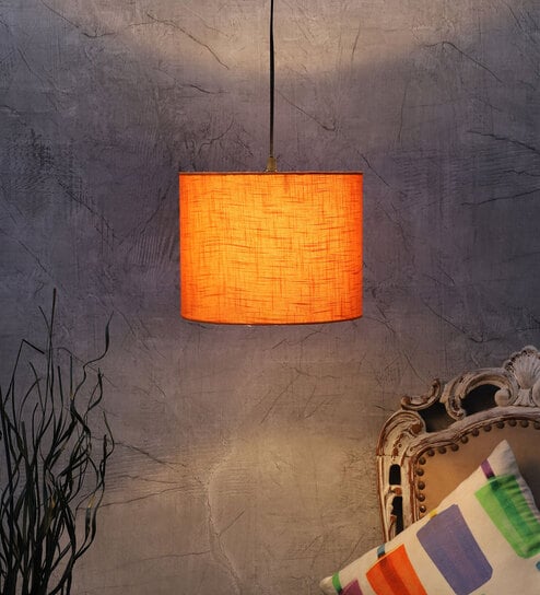 Larisso Orange Cotton Hanging Light