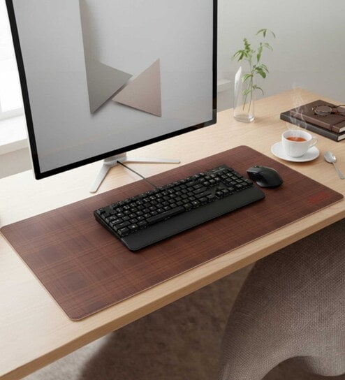 Orange Formal Linen Printed Laptop Mat & Keyboard Mat