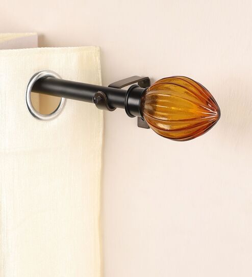 Orange Iron 48 - 88 Inches Expandable Curtain Rod with Accessories