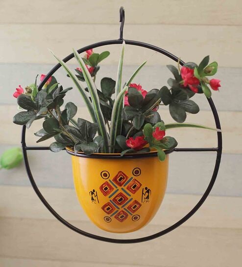 Buy Red and Black Flower Pots Wall Sticker Online at Low Prices in India 