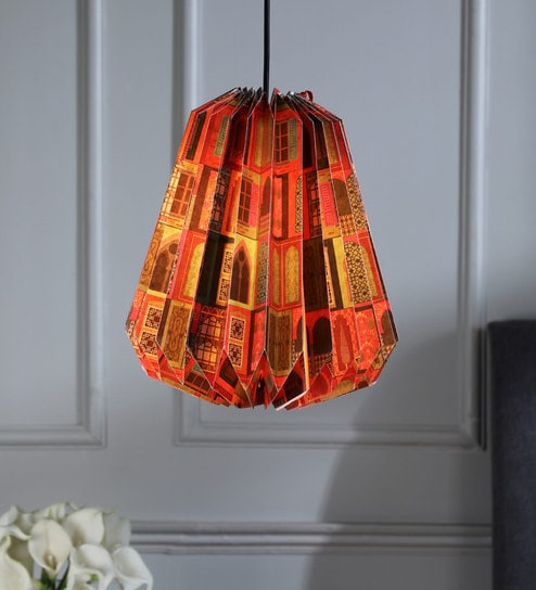 Orange Paper Hanging Light By India Circus By Krsnaa Mehta