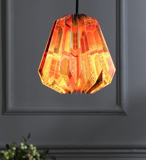 Orange Paper Hanging Light By India Circus By Krsnaa Mehta