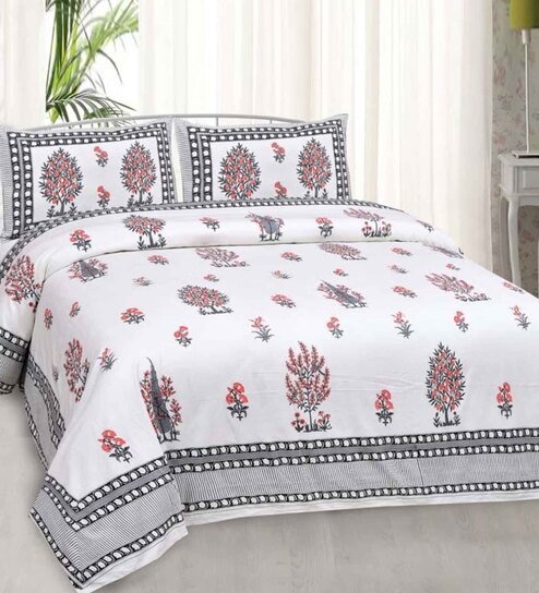 Orange Solid 240 TC Cotton Double Bedsheet With 2 Pillow Covers  Collection by Jaipur Fabric