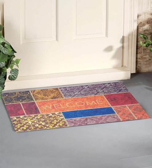 Buy Orange Wool Anti Skid Door Mat 15 X 23 Inches By Chaque