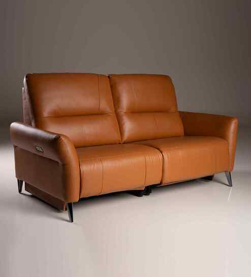Orchard Motorised 2 Seater Recliners With Type C & USB Port In Brown Color