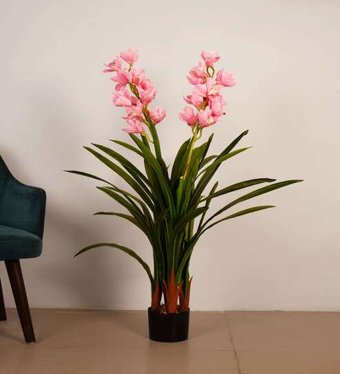 Artificial Orchid Flower Tree Plant with Pot