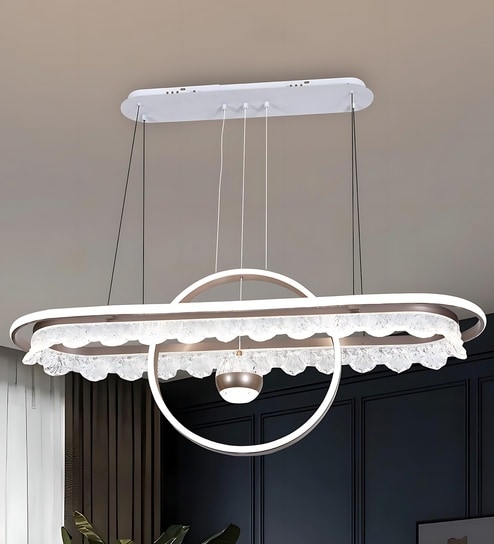 Orel Modern LED Ceiling Chandelier | Height Adjustable | Google & Alexa Compatible | 3 Light Modes | Luxury Decorative Lighting for Living Room, Dining, Bedroom & Office