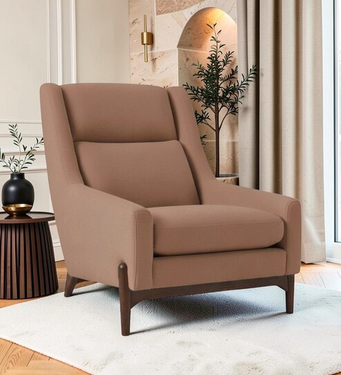 Oren Lounge Chair In Rust Orange Color
