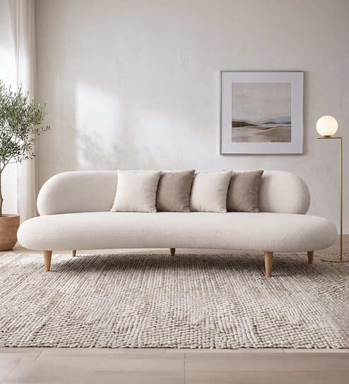 Orien 3 Seater Sofa In Cream Colour Orien 3 Seater Sofa In Cream Colour