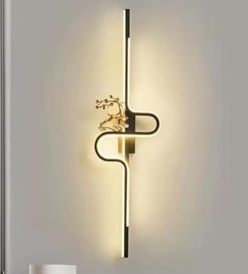 Orion 600mm Deer Accent Wall Light Black Body Tri-Color LED Modern Decorative Wall Lamp for Living Room Bedroom