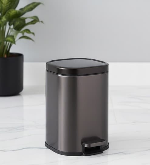 Brown Metal Orlo Trash Bin