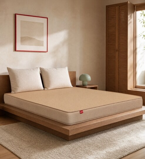 Orthopedic 8 Inches HR Foam Single Size Mattress in Beige Colour