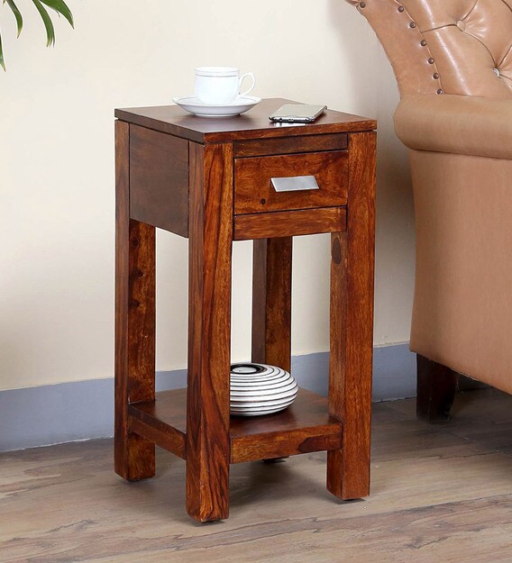 Buy Oriel Solid Wood End Table in Honey oak Finish Woodsworth By
