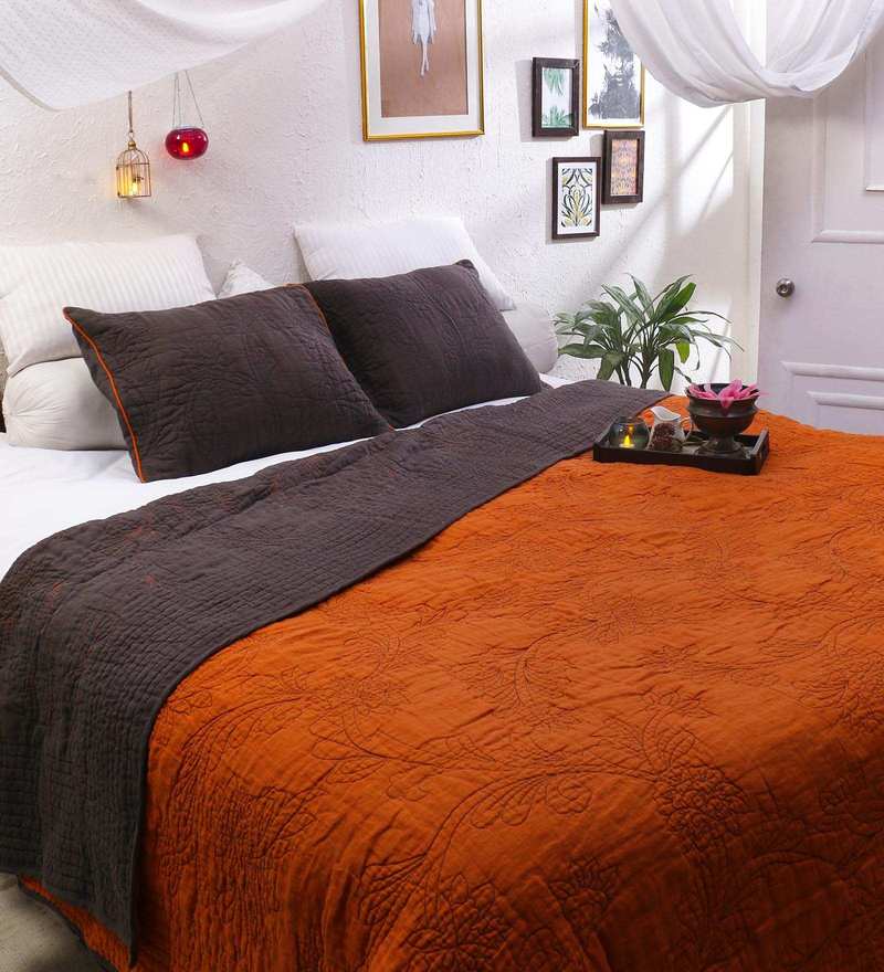 Buy 100 Cotton Double Bed Heavy Winter Quilt by Solaj Online Solid