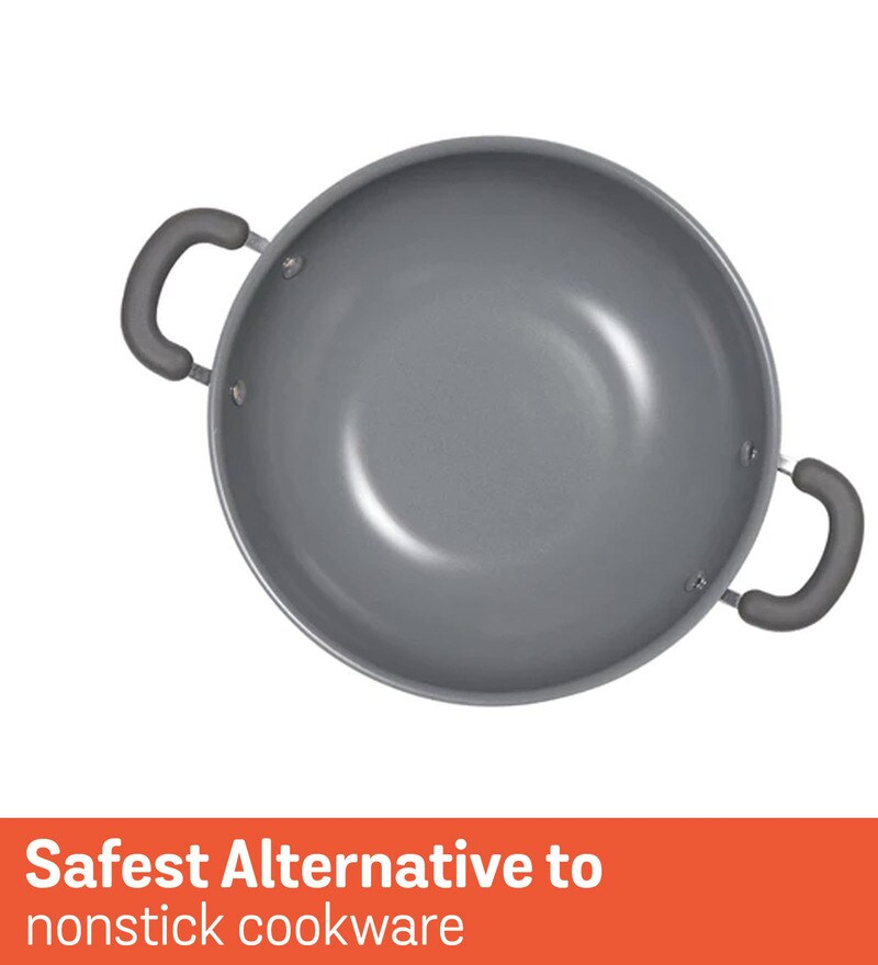 Buy Grey Aluminium Kadhai 20 cm By Meyer Online Kadhai and Woks