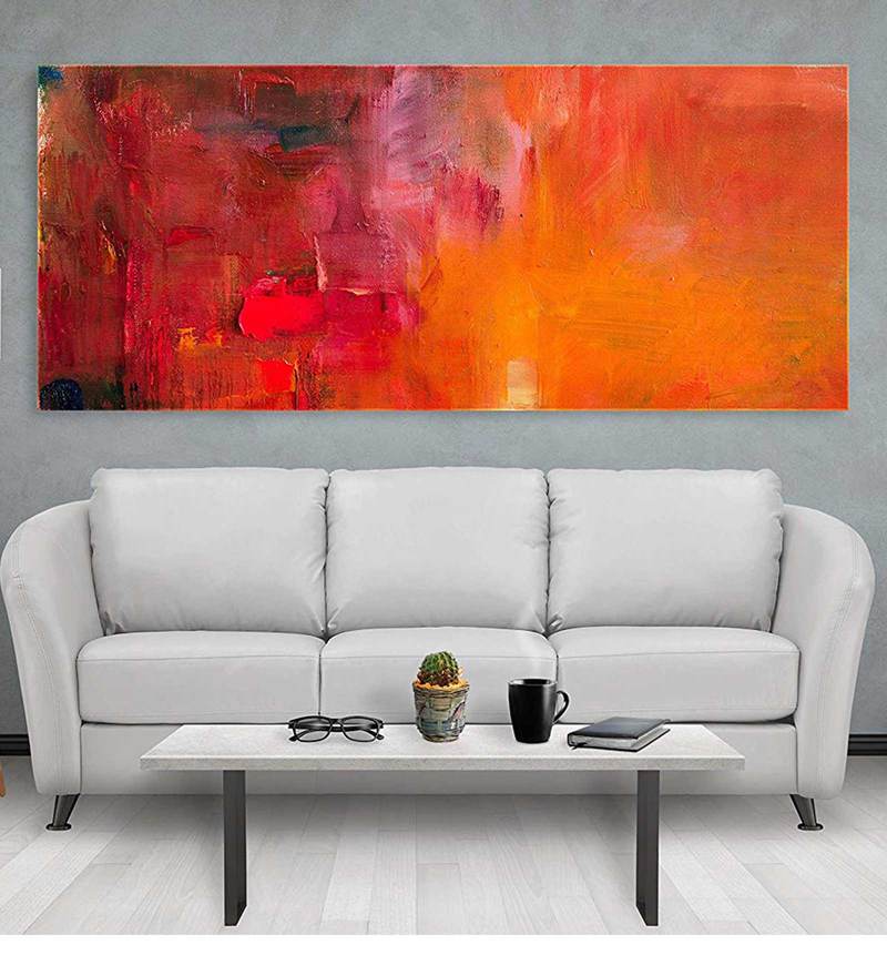 Buy Orange Cotton Canvas Modern Background Art Print By Mera Wala Print  Online - Abstract Art Prints - Art Prints - Home Decor - Pepperfry Product