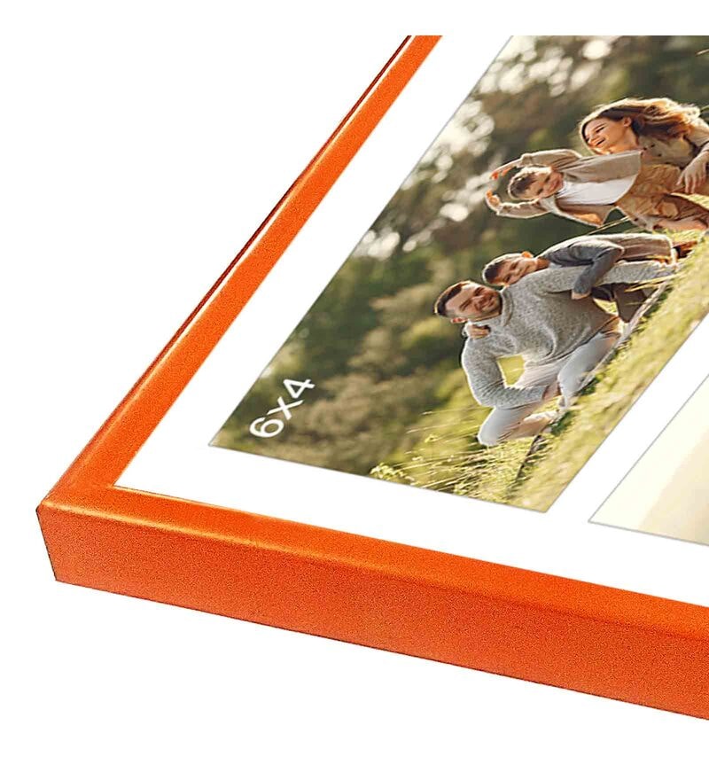 Buy Orange Metal Collage Pocket Photo Frame Set of 4 Elegant Arts And Frames Online Collage