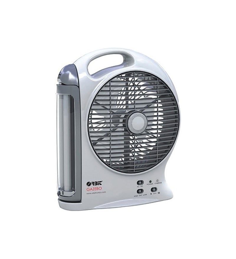 orbit gazebo rechargeable fan with light