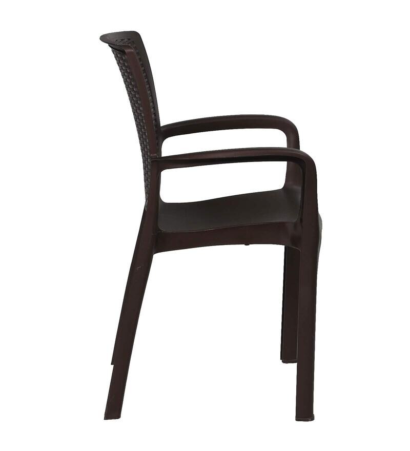 Buy Orca Plastic Chairs in Brown Finish (Set Of 2) by National Plastics