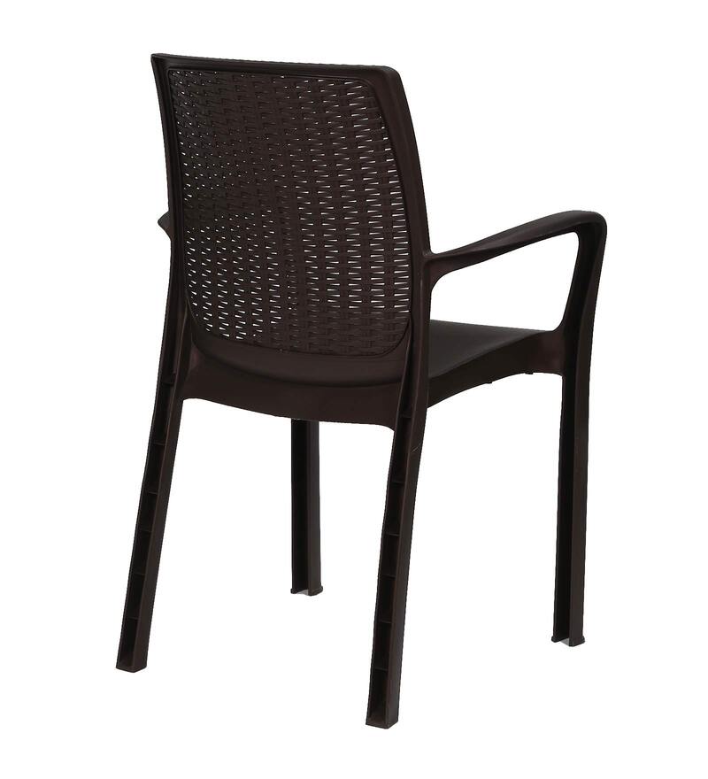 Buy Orca Plastic Chairs in Brown Finish (Set Of 2) by National Plastics