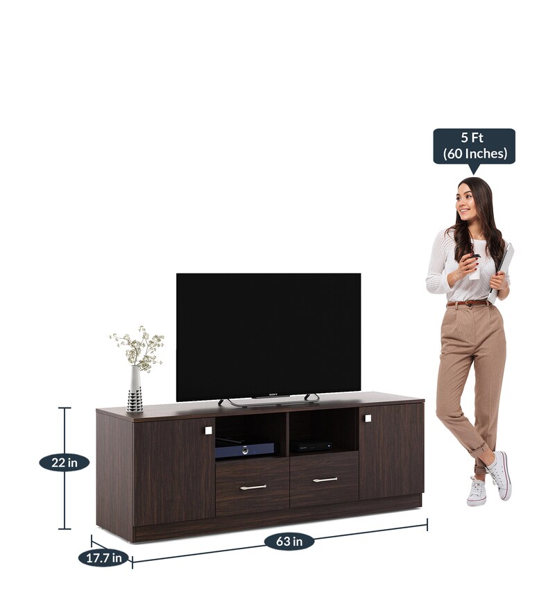 Buy Orchid TV Console for TVs in Choco Walnut Finish for TVs up to 55