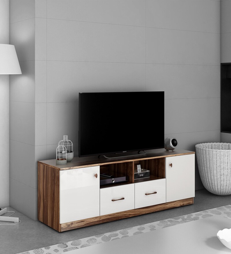 Buy Orchid TV Console for TVs in White & Walnut Finish for TVs up to 55