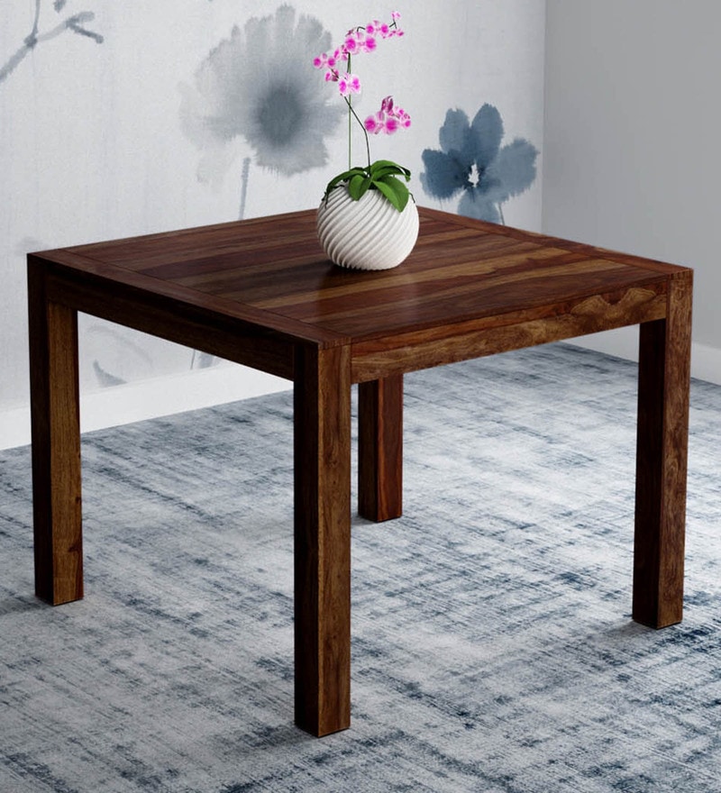 Buy Oriel Solid Wood 4 Seater Dining Table in Provincial Teak Finish By
