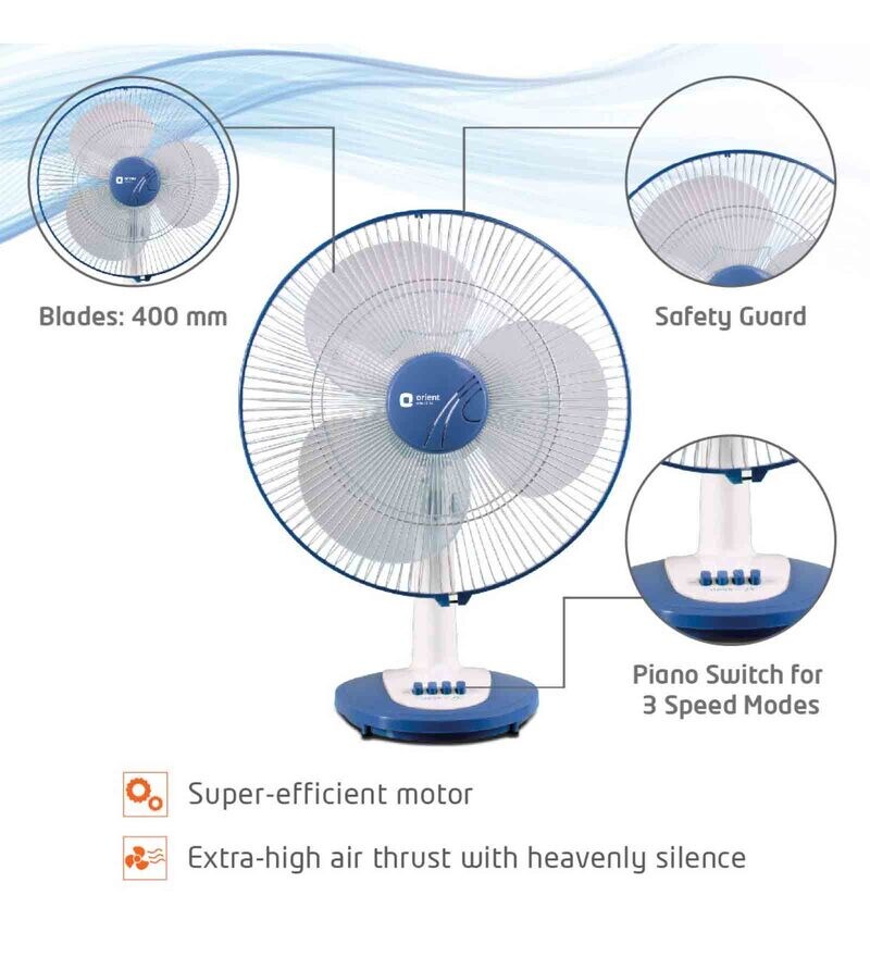 Buy Orient Electric Desk25 400mm Table Fan (Crystal White) Online