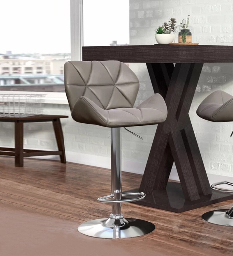 Buy Ormond Style Revolving Swivel Bar Stool in Grey Colour By Finch Fox