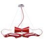 Ora Pendant 8 Flat Round Light E27 Gloss Red/White Acrylic/