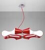 Ora Pendant 8 Flat Round Light E27 Gloss Red/White Acrylic/
