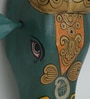 Orange & Gray Handcrafted Cow Sclupture Mango Wood Wall Mask