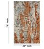Orange & Grey Abstract Wool And Viscose 4 ft x 6 ft Hand tufted Carpet 