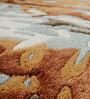 Orange & Grey Abstract Wool And Viscose 5 ft x 7 ft Hand tufted Carpet 