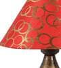 Orange & Grey Natural Fiber Shade Table Lamp With Copper Base