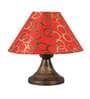 Orange & Grey Natural Fiber Shade Table Lamp With Copper Base