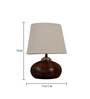 Orange & White Fabric Shade Table Lamp With Brown Base
