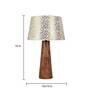 Orange & White Fabric Shade Table Lamp With Brown Base